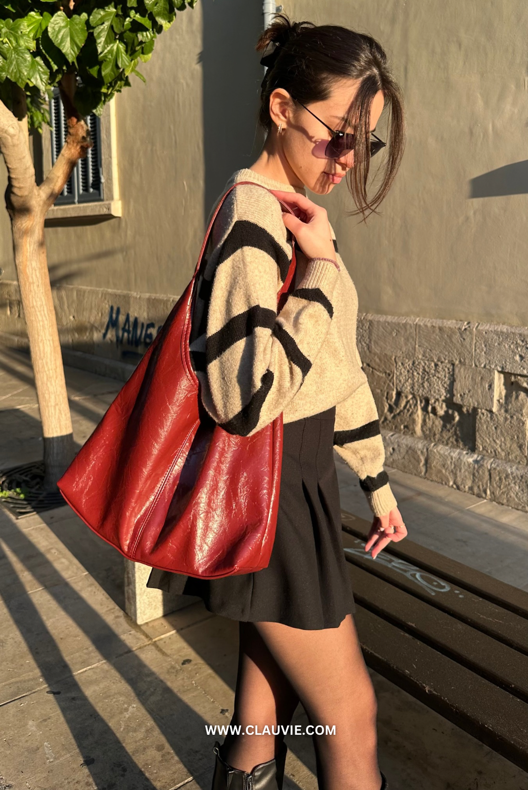 AURORA - THE SCARLETT DISTRESSED LEATHER TOTE